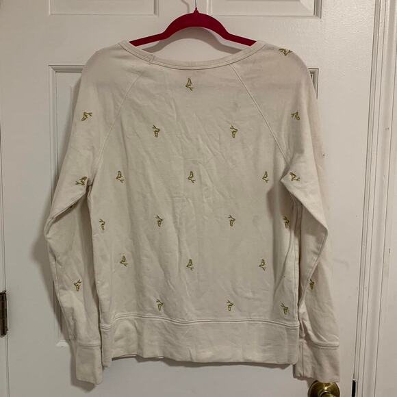 Lilly Pulitzer Cream Long Sleeve Pullover with mermaids embroidered size medium - Picture 5 of 6